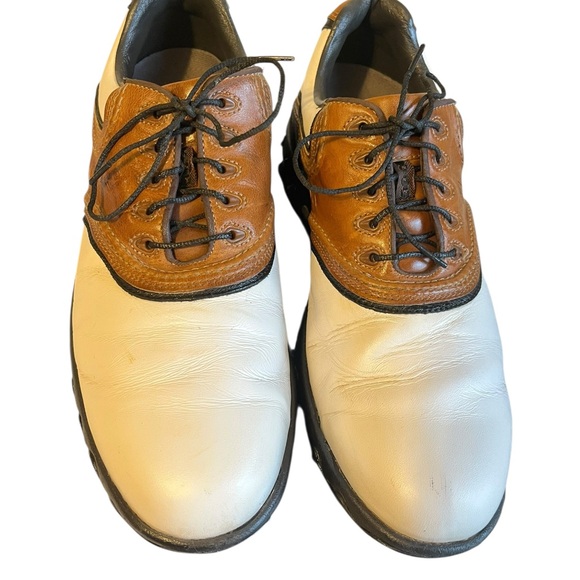 FootJoy 54024 Contour Series Men’s Golf Shoes Size 10 Leather Brown White - Picture 4 of 8